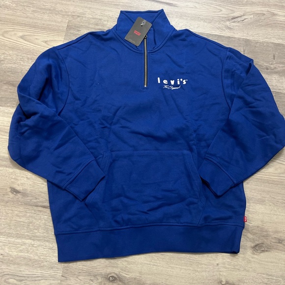 Levi's Men's Relaxed Graphic 1/4 Zip Pocket Hoodie size M - Picture 2 of 8